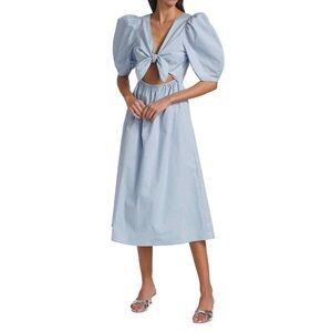 Wayf Peggy Cutout Puff Sleeve Midi Dress